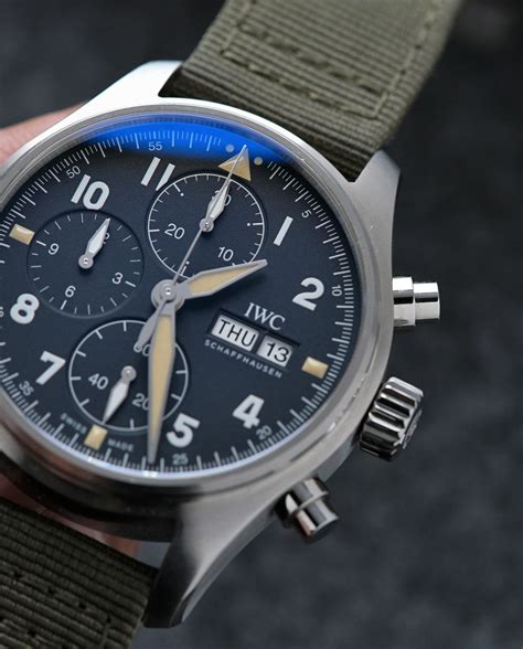 iwc spitfire 41mm|iwc spitfire on sandy strap.